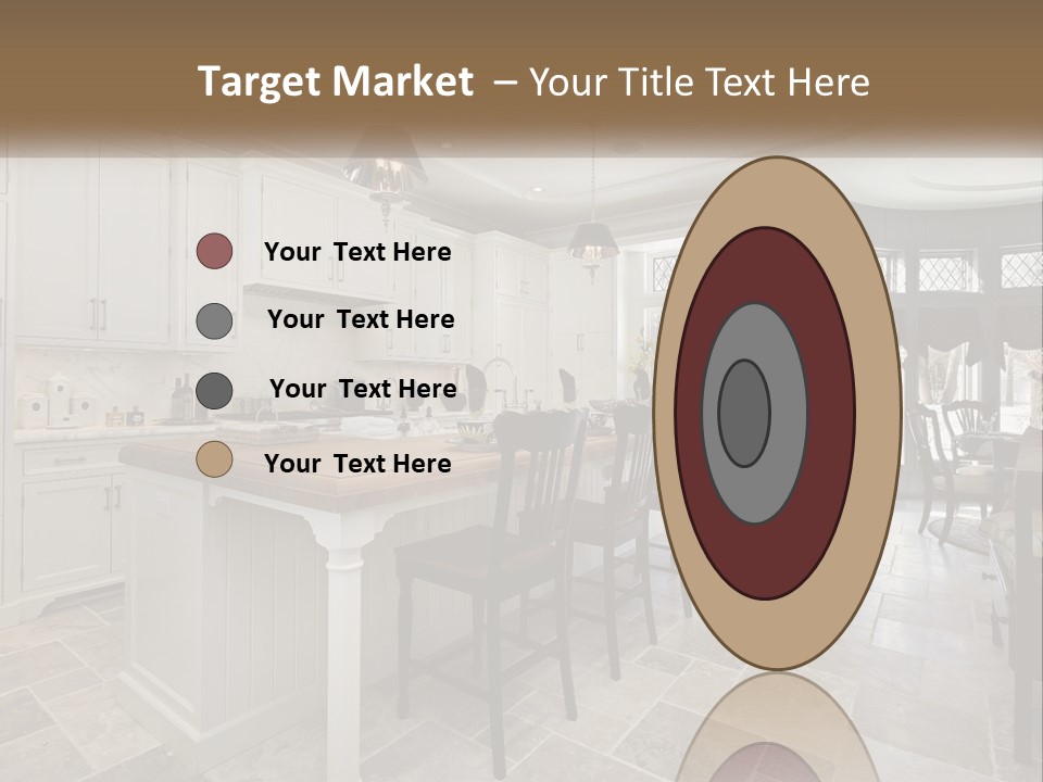 A Large Kitchen With A Table And Chairs PowerPoint Template