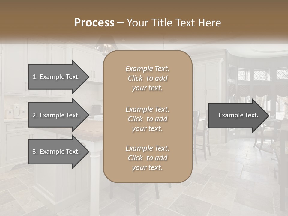 A Large Kitchen With A Table And Chairs PowerPoint Template