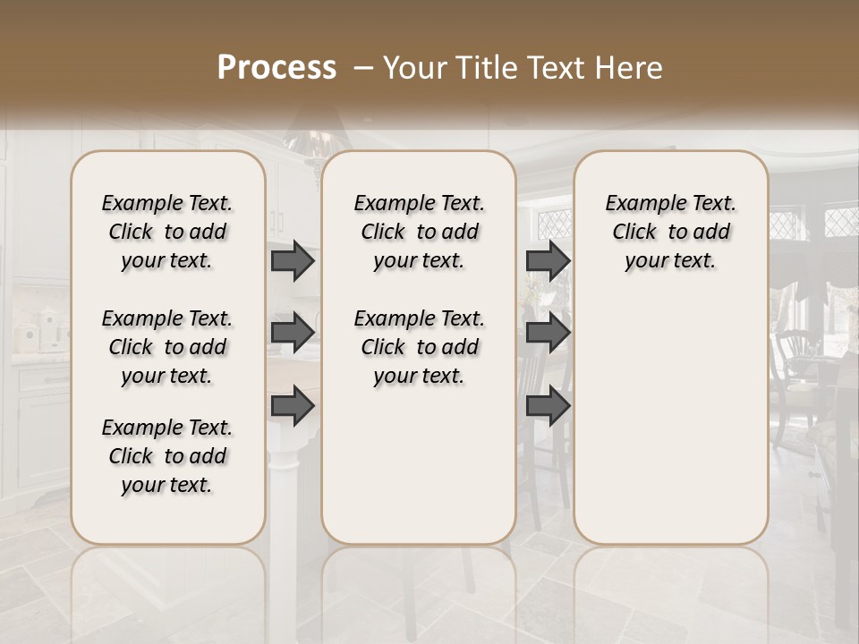 A Large Kitchen With A Table And Chairs PowerPoint Template