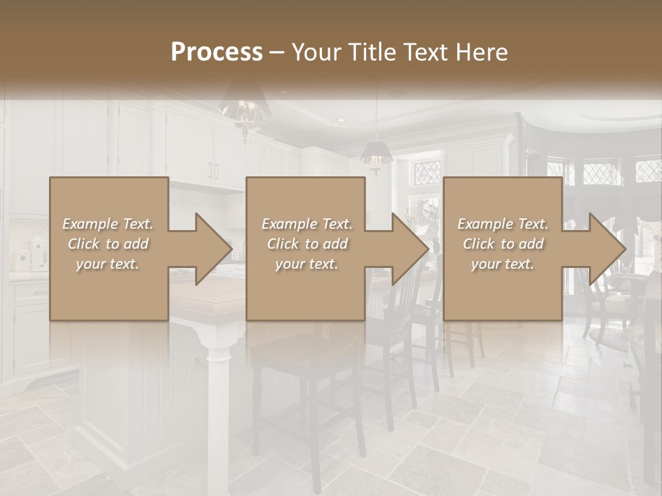 A Large Kitchen With A Table And Chairs PowerPoint Template