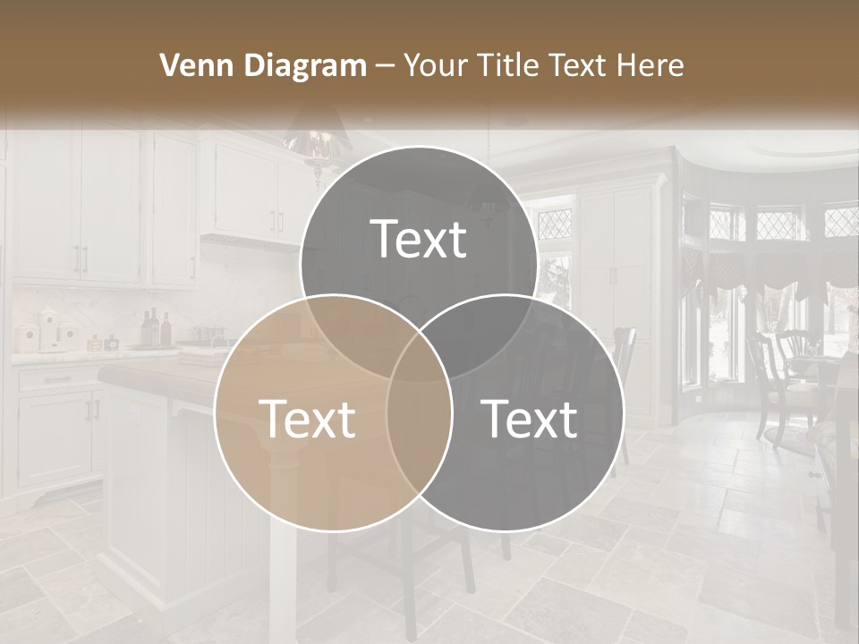 A Large Kitchen With A Table And Chairs PowerPoint Template