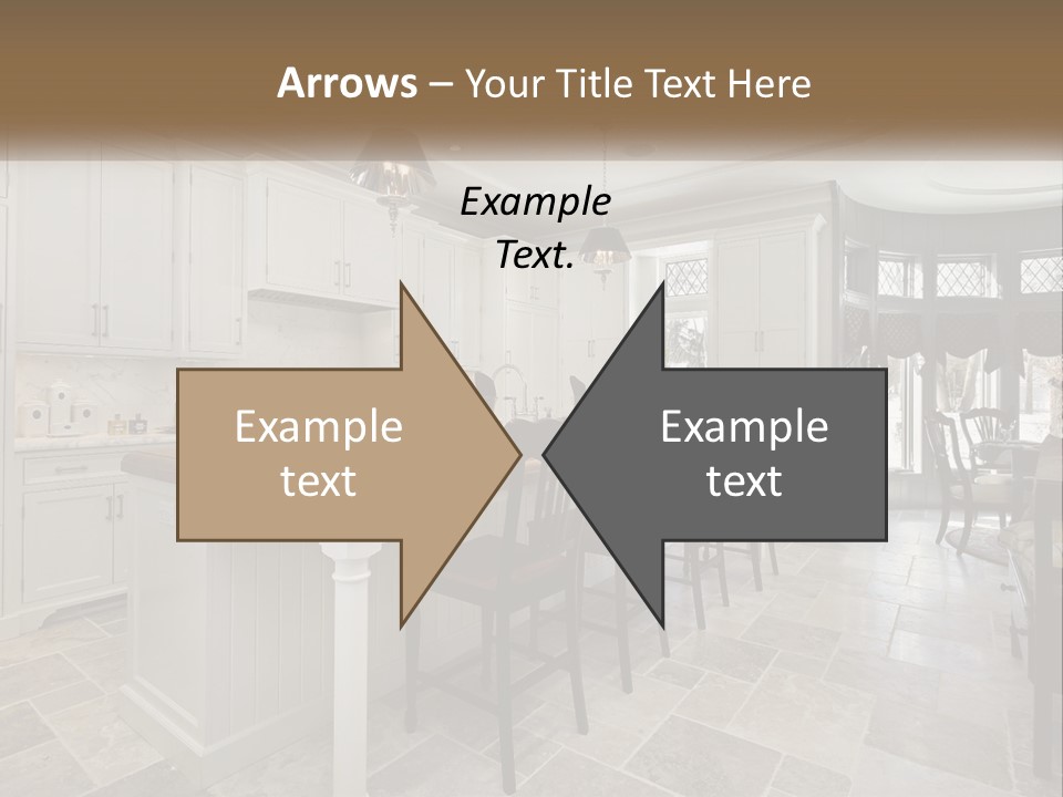 A Large Kitchen With A Table And Chairs PowerPoint Template