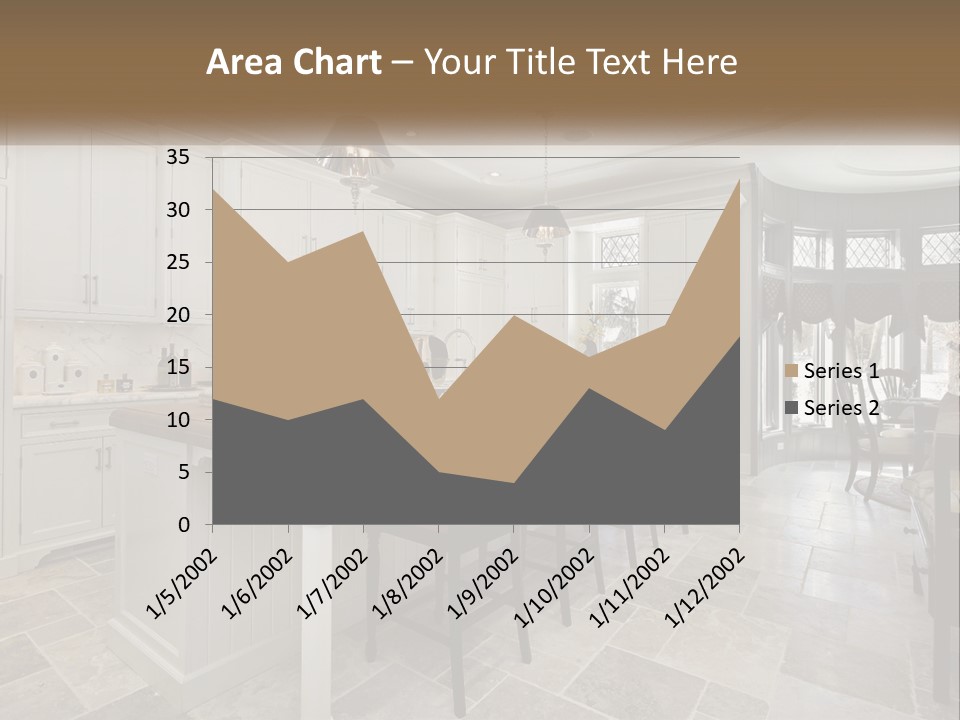 A Large Kitchen With A Table And Chairs PowerPoint Template
