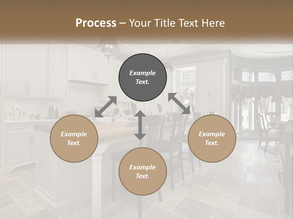 A Large Kitchen With A Table And Chairs PowerPoint Template