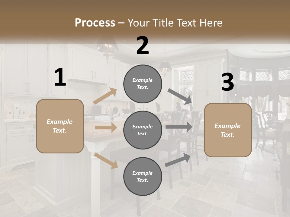 A Large Kitchen With A Table And Chairs PowerPoint Template