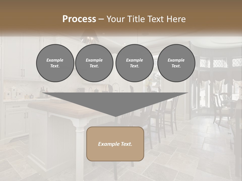 A Large Kitchen With A Table And Chairs PowerPoint Template