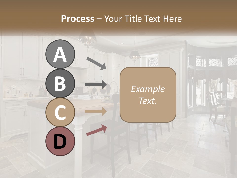 A Large Kitchen With A Table And Chairs PowerPoint Template