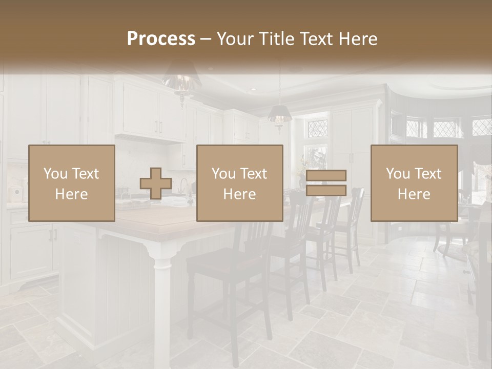 A Large Kitchen With A Table And Chairs PowerPoint Template
