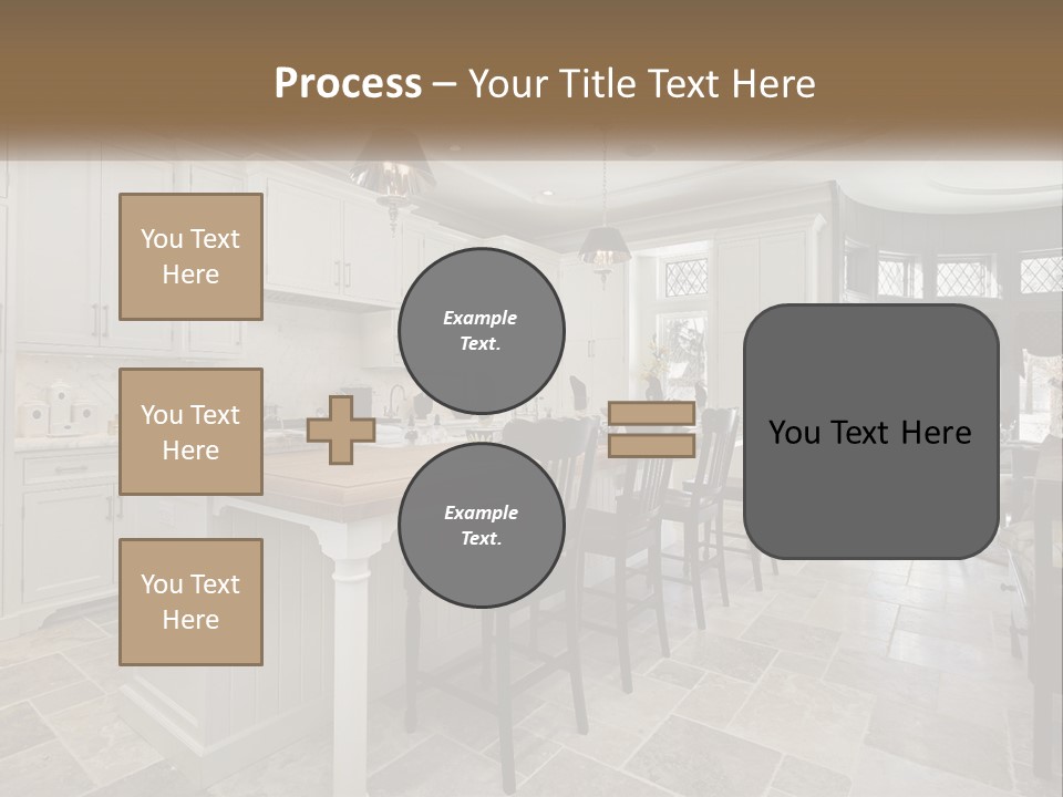 A Large Kitchen With A Table And Chairs PowerPoint Template