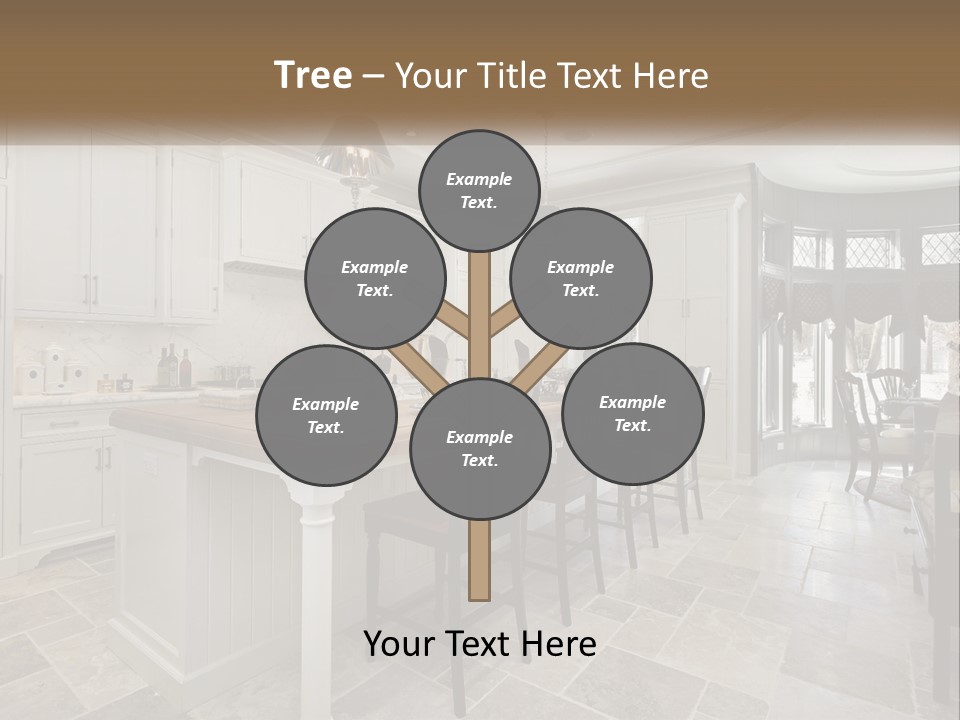 A Large Kitchen With A Table And Chairs PowerPoint Template