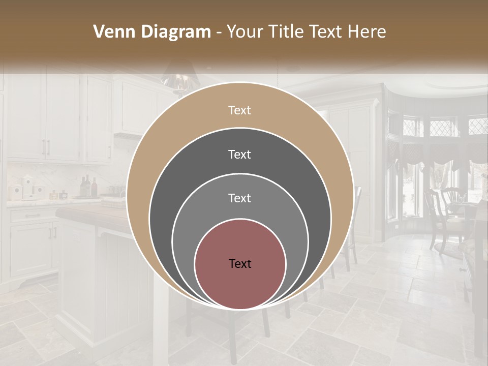 A Large Kitchen With A Table And Chairs PowerPoint Template