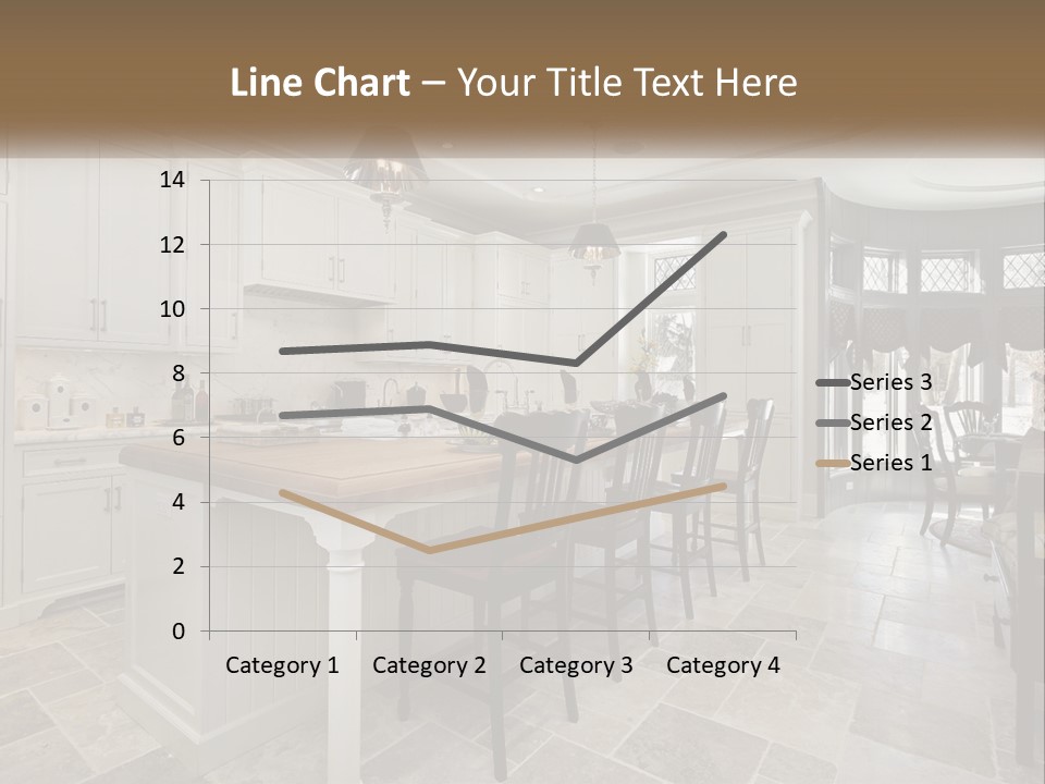 A Large Kitchen With A Table And Chairs PowerPoint Template
