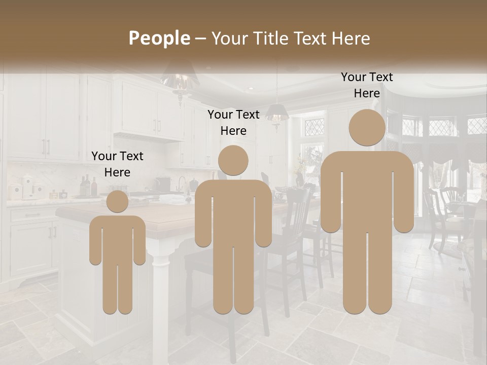 A Large Kitchen With A Table And Chairs PowerPoint Template