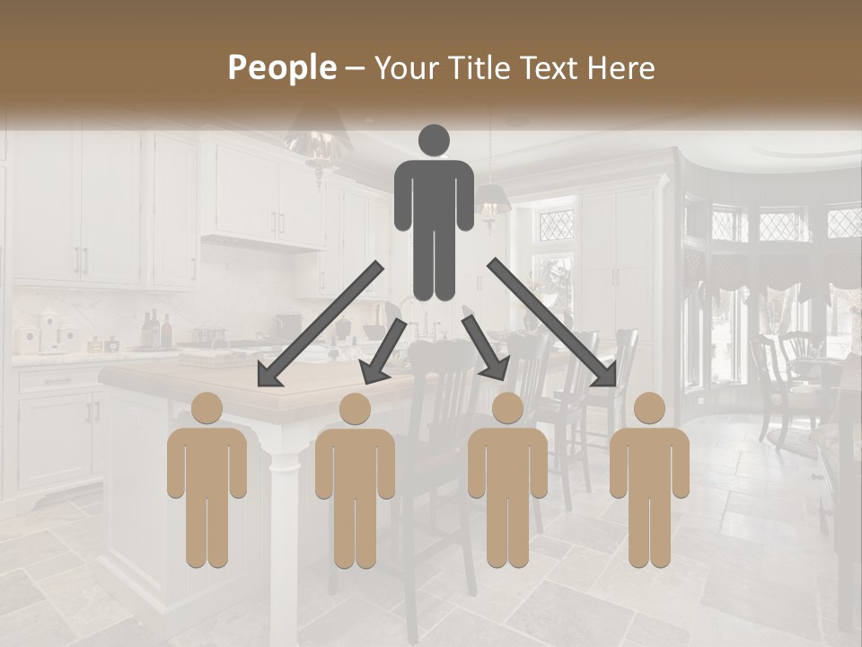 A Large Kitchen With A Table And Chairs PowerPoint Template