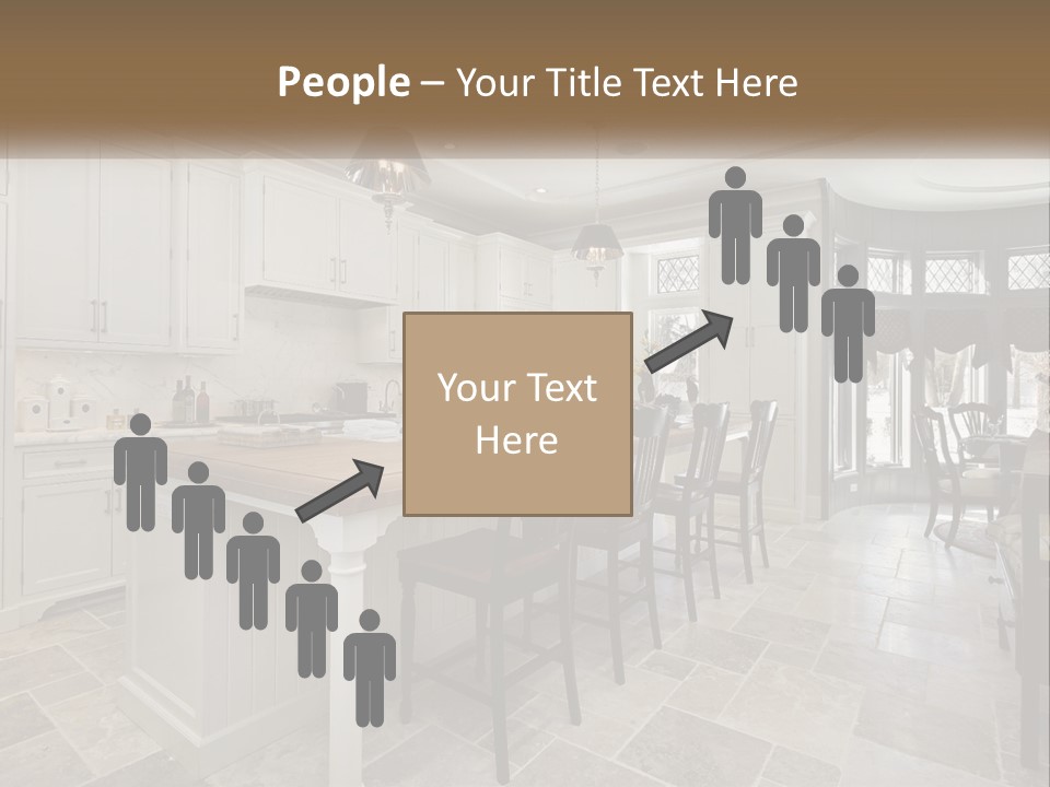 A Large Kitchen With A Table And Chairs PowerPoint Template