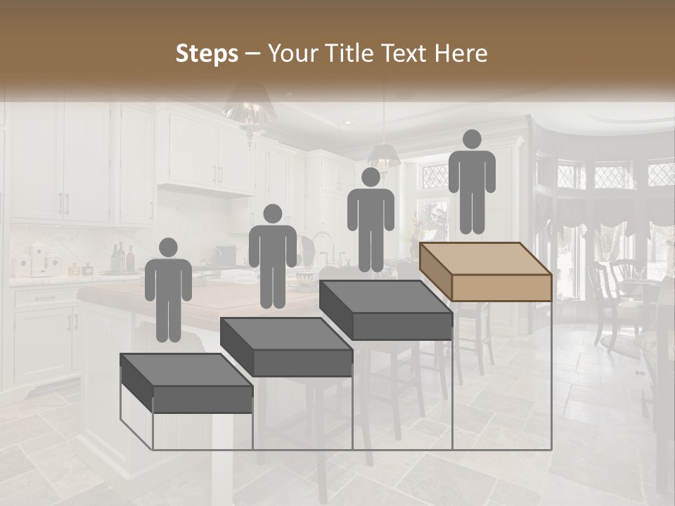 A Large Kitchen With A Table And Chairs PowerPoint Template