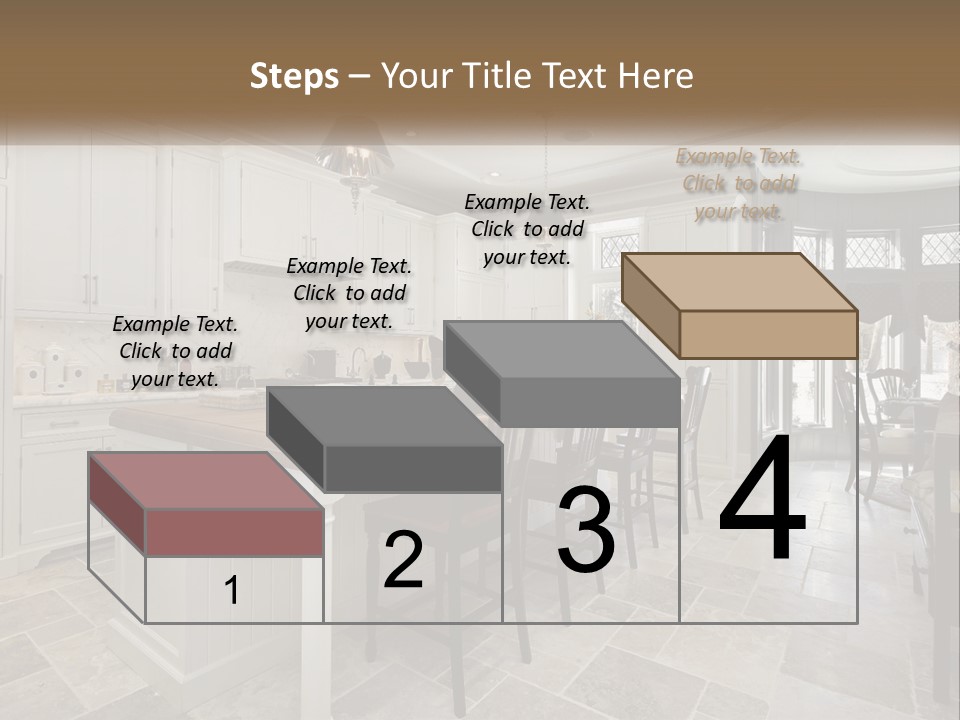 A Large Kitchen With A Table And Chairs PowerPoint Template