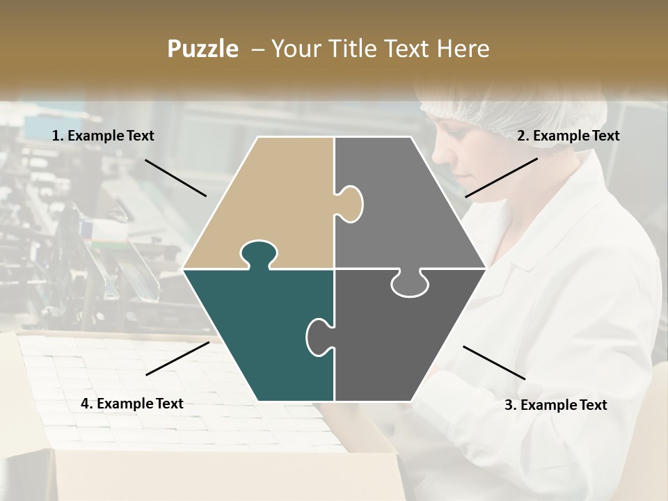 A Woman In A Factory Working On A Machine PowerPoint Template