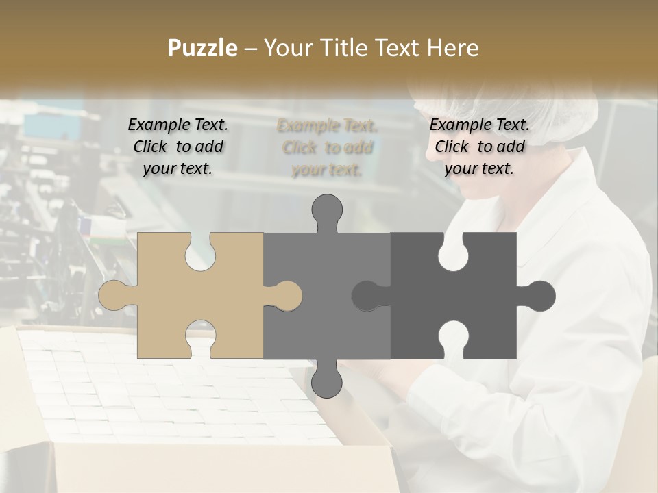 A Woman In A Factory Working On A Machine PowerPoint Template