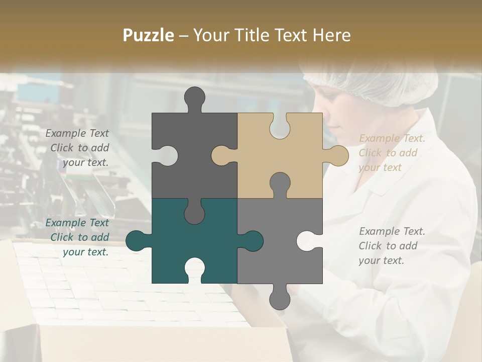 A Woman In A Factory Working On A Machine PowerPoint Template