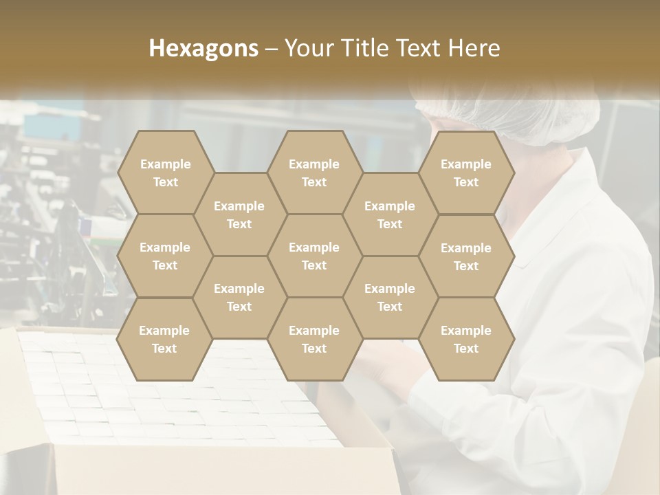 A Woman In A Factory Working On A Machine PowerPoint Template