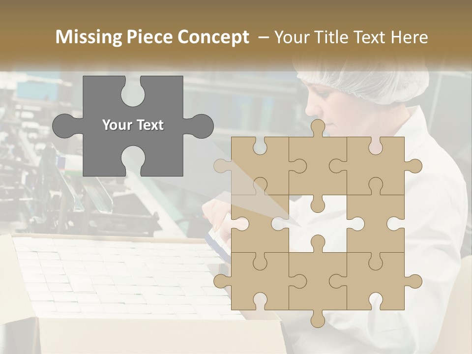 A Woman In A Factory Working On A Machine PowerPoint Template