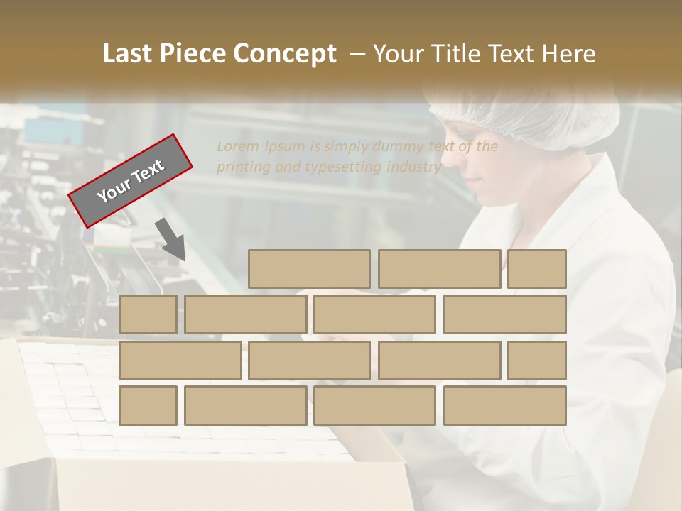 A Woman In A Factory Working On A Machine PowerPoint Template