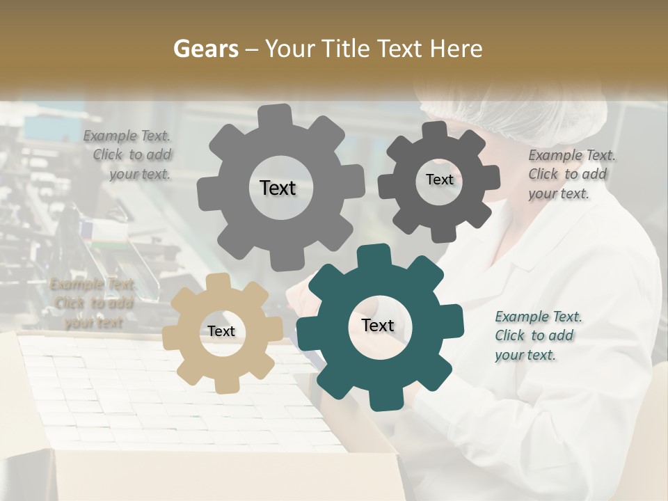 A Woman In A Factory Working On A Machine PowerPoint Template