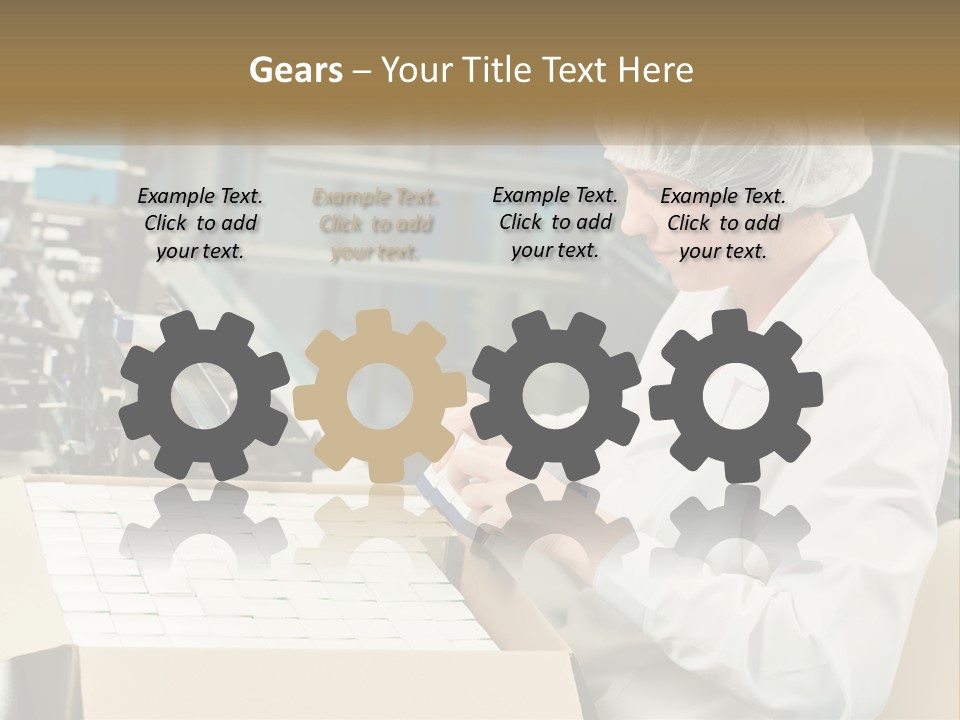 A Woman In A Factory Working On A Machine PowerPoint Template