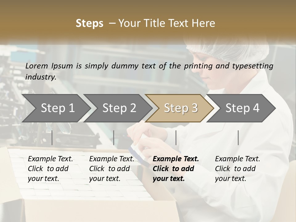 A Woman In A Factory Working On A Machine PowerPoint Template