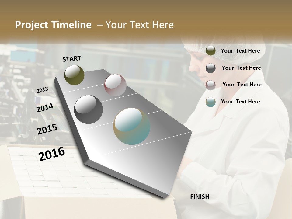 A Woman In A Factory Working On A Machine PowerPoint Template