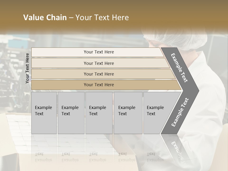 A Woman In A Factory Working On A Machine PowerPoint Template