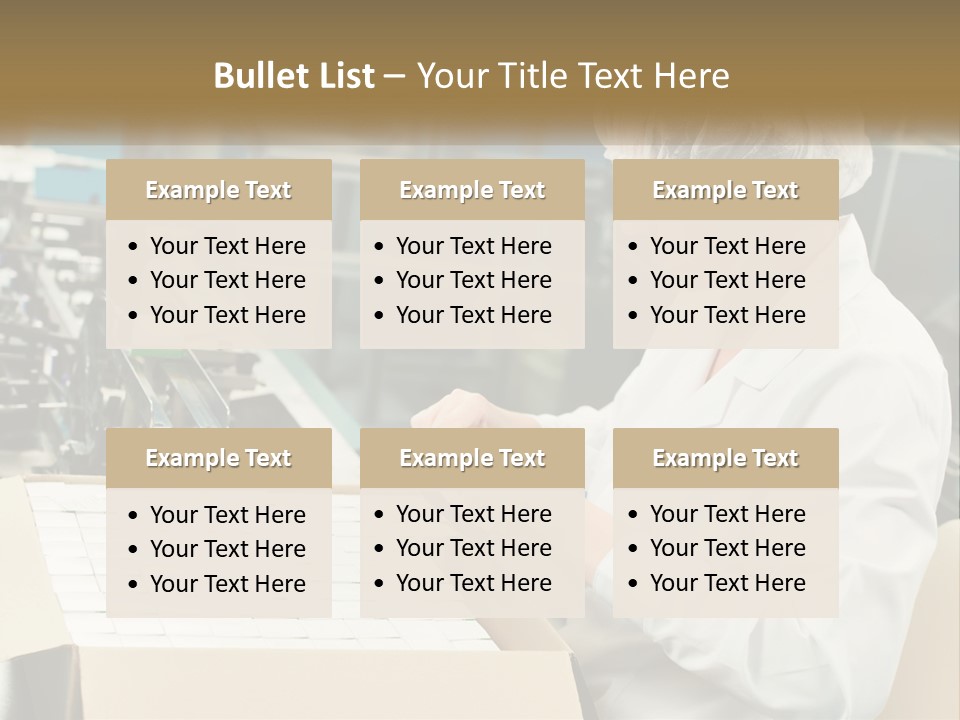 A Woman In A Factory Working On A Machine PowerPoint Template