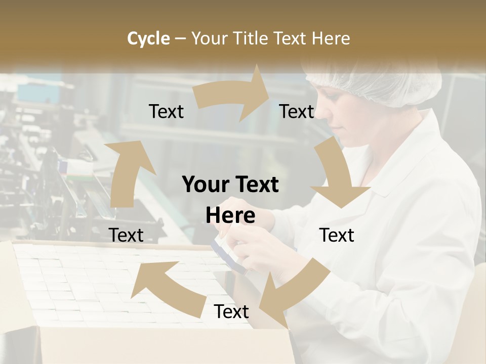 A Woman In A Factory Working On A Machine PowerPoint Template