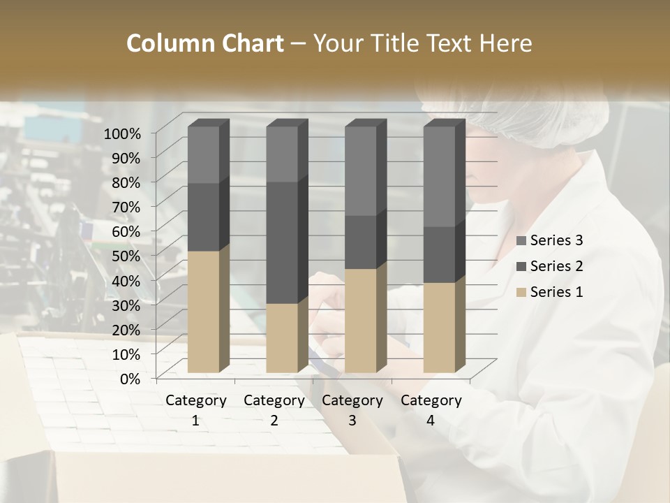 A Woman In A Factory Working On A Machine PowerPoint Template