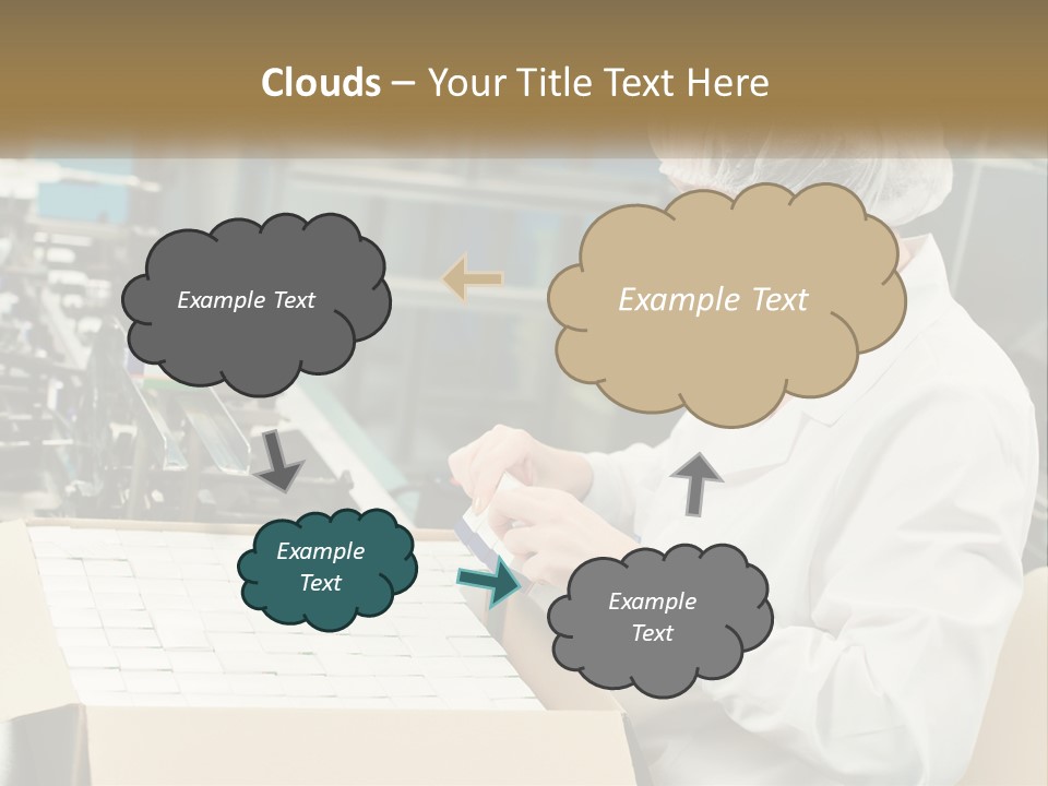A Woman In A Factory Working On A Machine PowerPoint Template