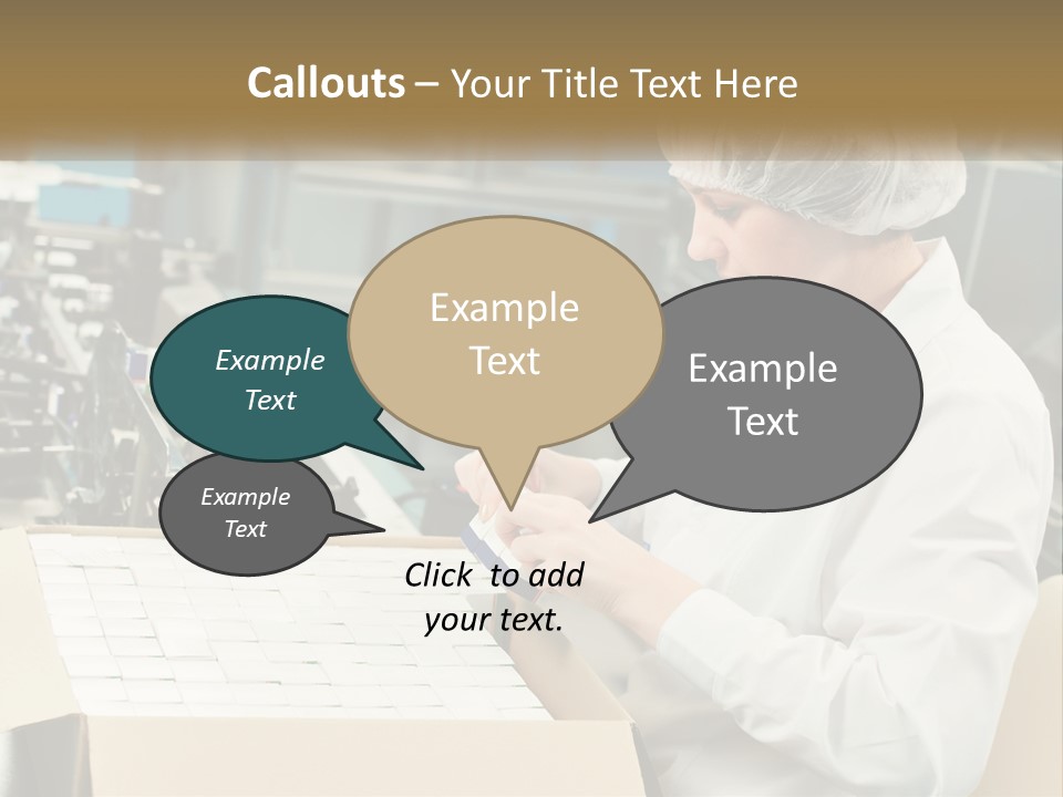 A Woman In A Factory Working On A Machine PowerPoint Template