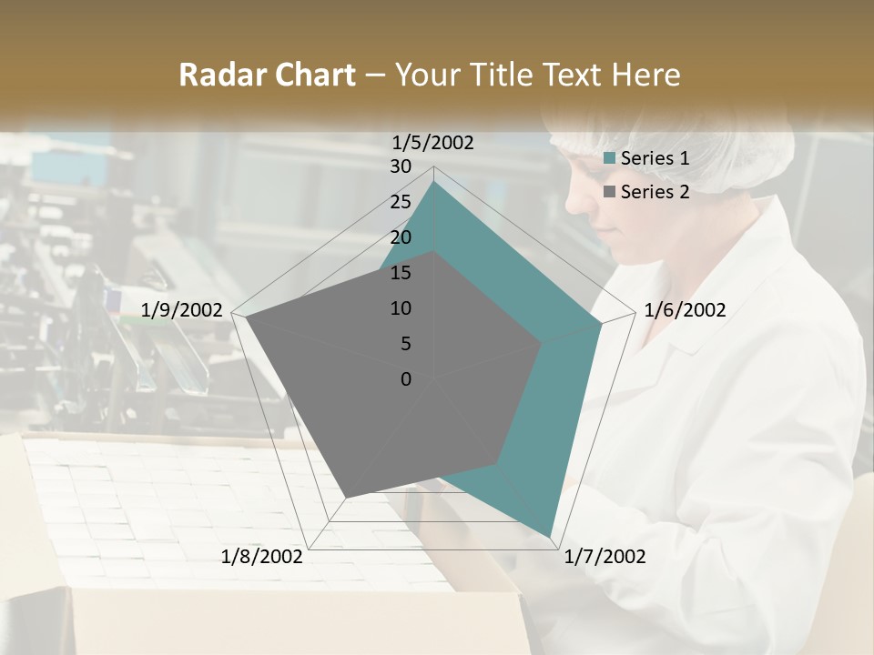 A Woman In A Factory Working On A Machine PowerPoint Template
