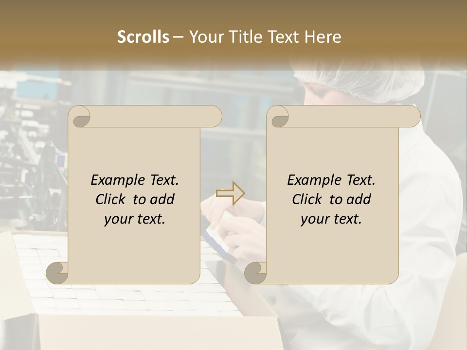 A Woman In A Factory Working On A Machine PowerPoint Template