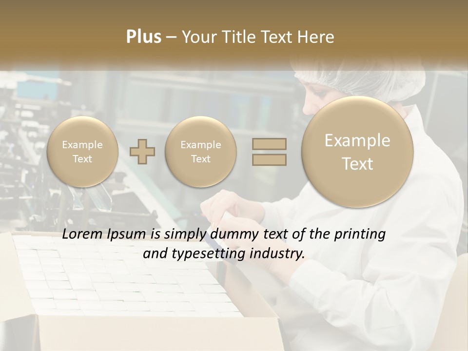 A Woman In A Factory Working On A Machine PowerPoint Template