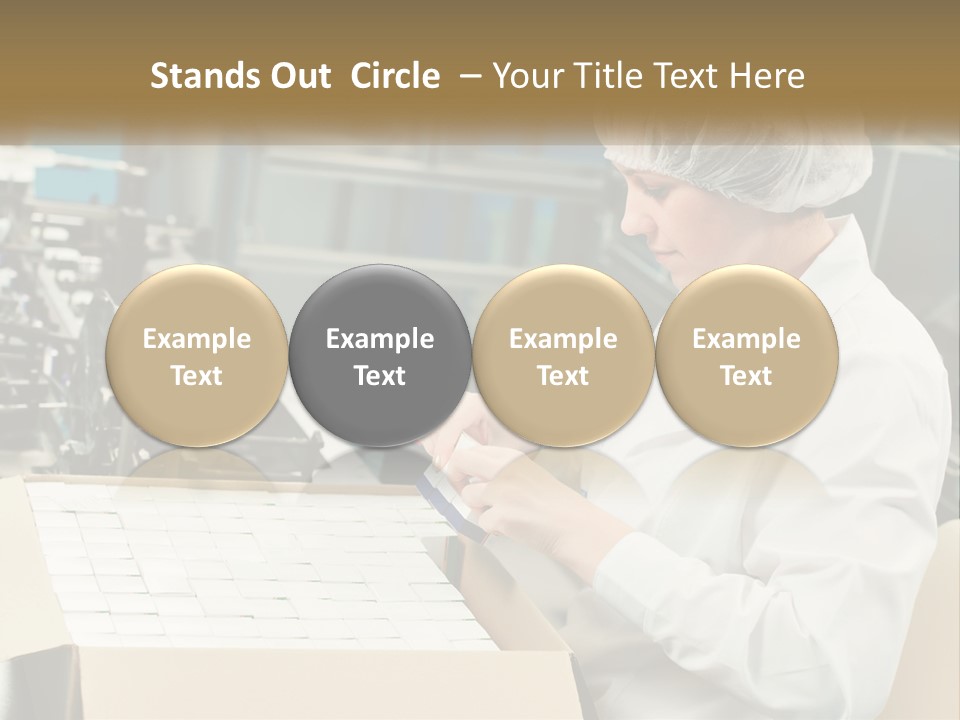 A Woman In A Factory Working On A Machine PowerPoint Template