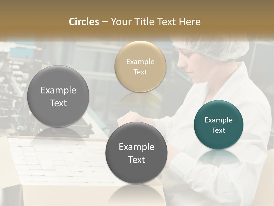 A Woman In A Factory Working On A Machine PowerPoint Template