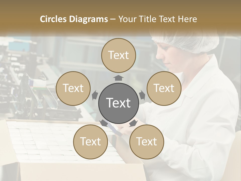 A Woman In A Factory Working On A Machine PowerPoint Template