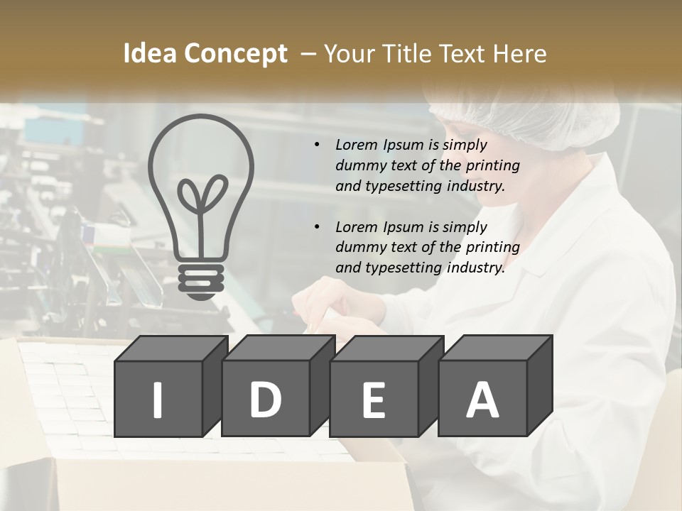 A Woman In A Factory Working On A Machine PowerPoint Template
