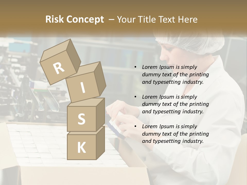A Woman In A Factory Working On A Machine PowerPoint Template