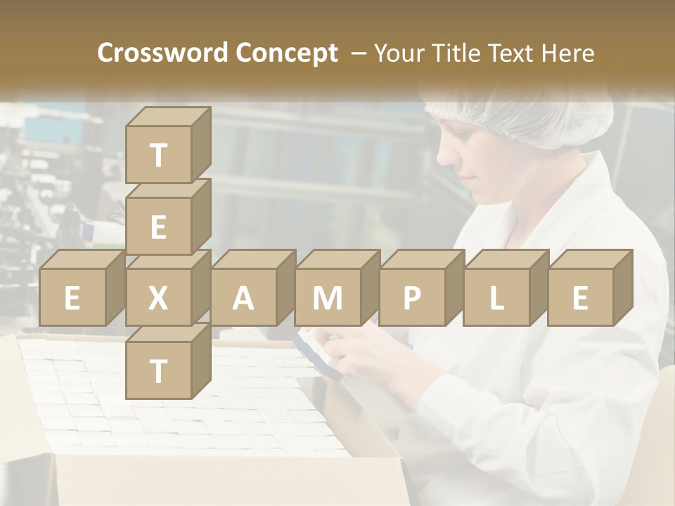 A Woman In A Factory Working On A Machine PowerPoint Template