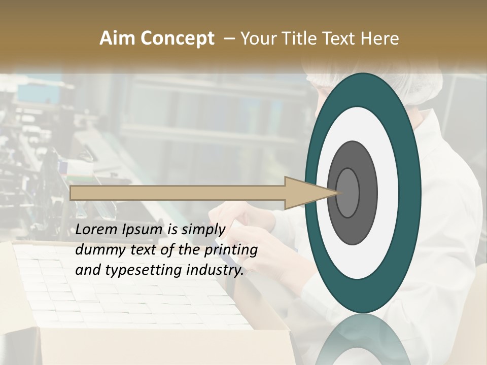 A Woman In A Factory Working On A Machine PowerPoint Template