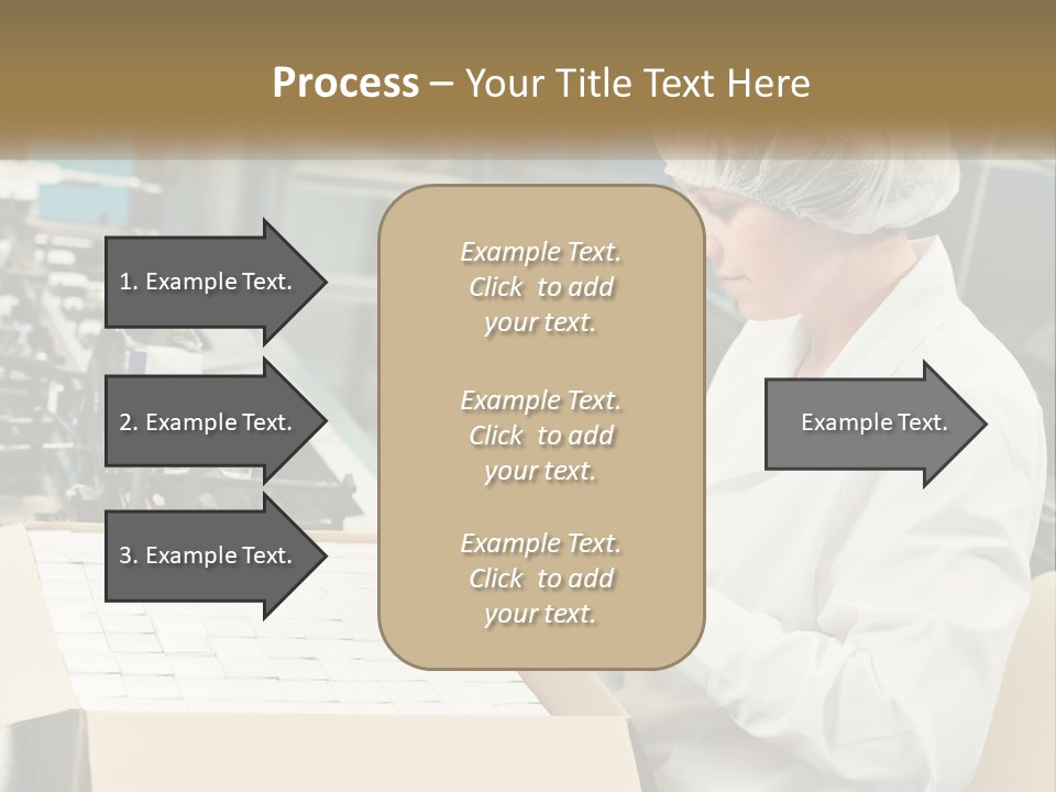 A Woman In A Factory Working On A Machine PowerPoint Template