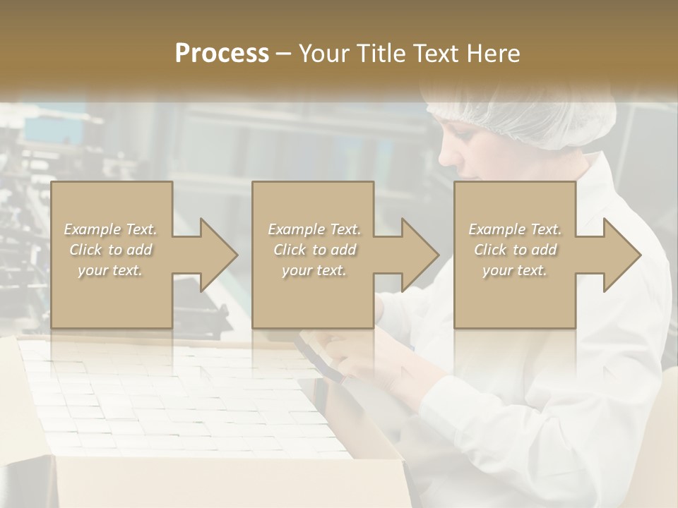 A Woman In A Factory Working On A Machine PowerPoint Template