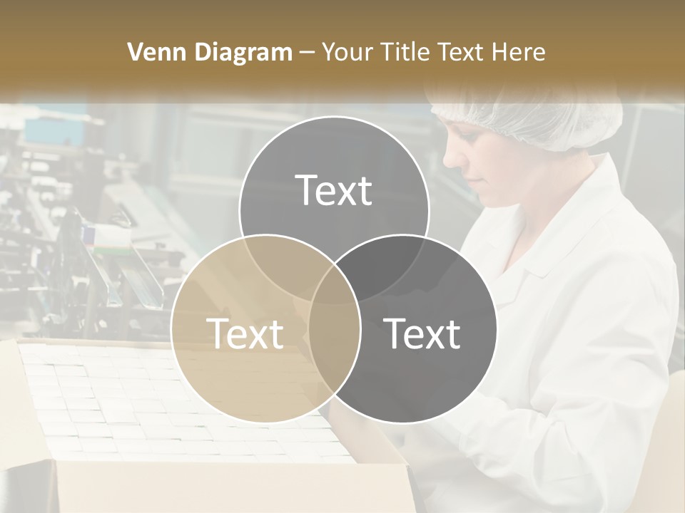 A Woman In A Factory Working On A Machine PowerPoint Template